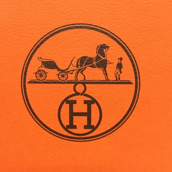 Hermes Small Shopping Bag 8.5" x 5.75 x 2.5" Orange Paper Authentic - Picture 3 of 15